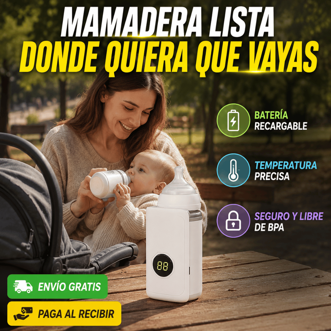 Calentador Portátil de Mamaderas - Mantén la Mamadera a la Temperatura Ideal Donde Vayas