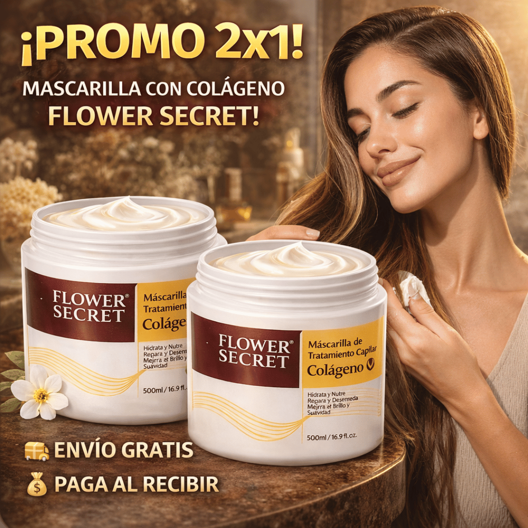 ¡PROMO 2X1 Mascarilla Capilar con Colágeno Flower Secret! - Nutre y repara tu cabello seco desde la primera aplicación