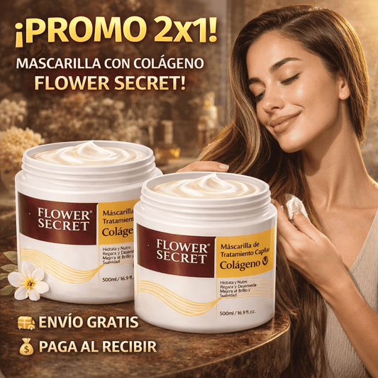 ¡PROMO 2X1 Mascarilla Capilar con Colágeno Flower Secret! - Nutre y repara tu cabello seco desde la primera aplicación