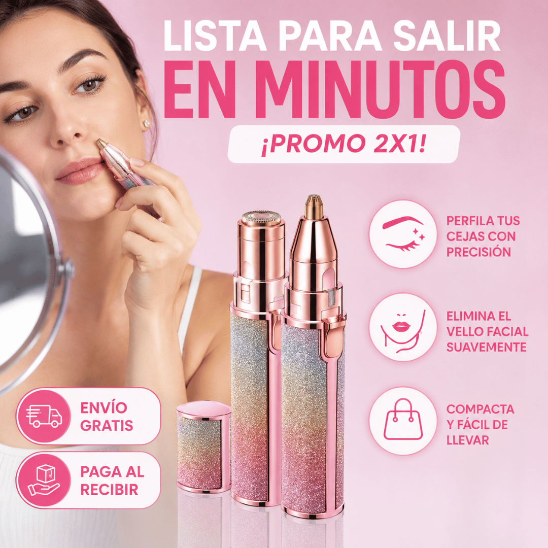 ¡Promo 2x1 Depiladora de Precisión Facial Arcoíris! - Retoque facial práctico para una piel suave y uniforme