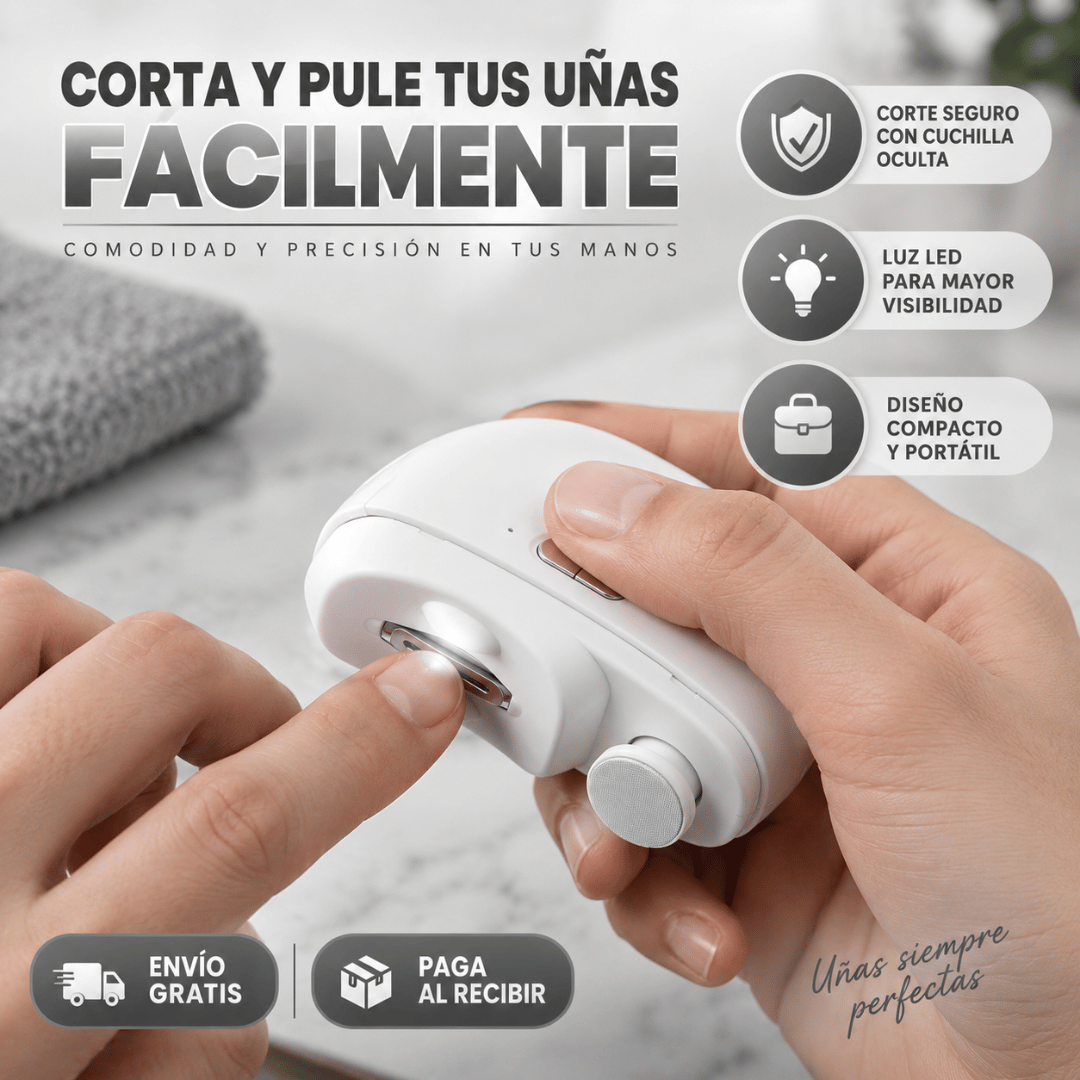 Corta Uñas Eléctrico Portátil - Corta y pule tus uñas de forma rápida y sencilla