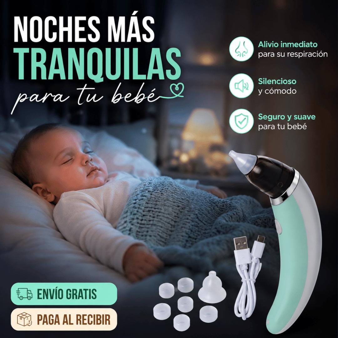Extractor Nasal Eléctrico Para Bebé - Alivia la congestión nasal de tu bebé de forma suave y práctica