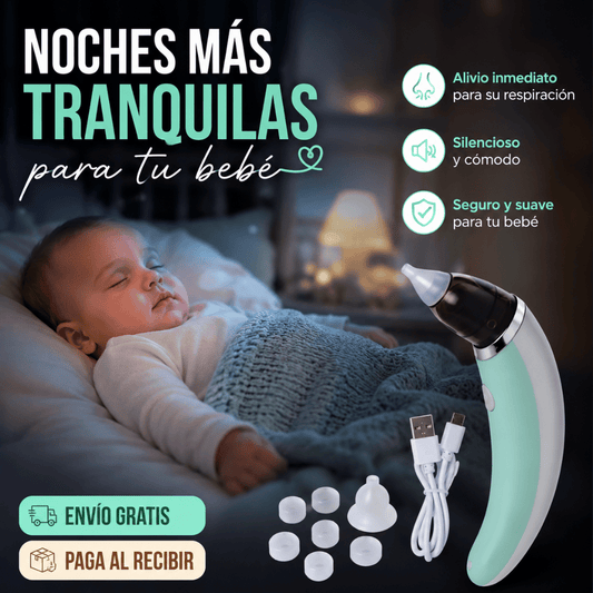 Extractor Nasal Eléctrico Para Bebé - Alivia la congestión nasal de tu bebé de forma suave y práctica