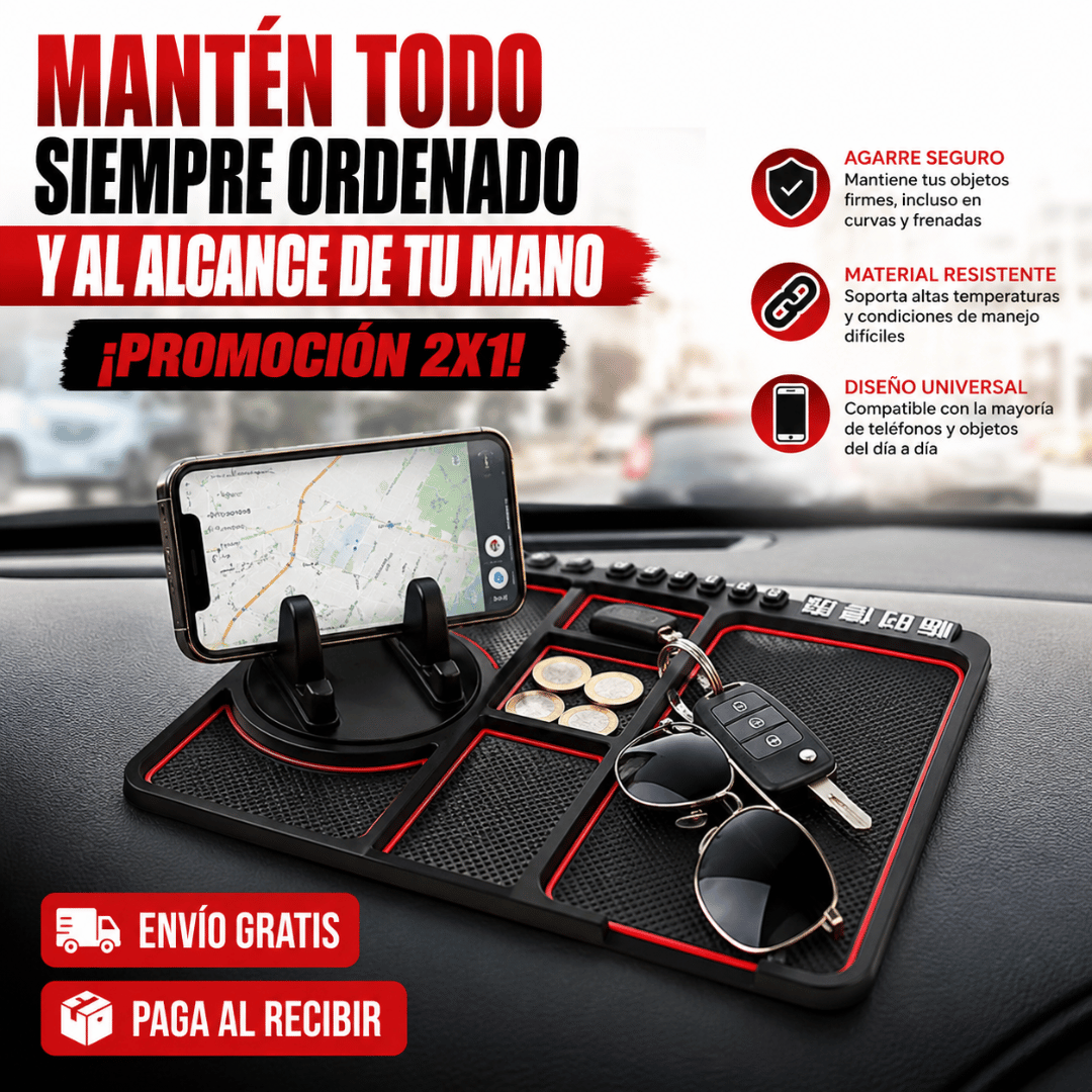 ¡Promo 2x1 Soporte Anti Deslizante Para Auto! - Conserva tu celular y accesorios seguros durante cada trayecto