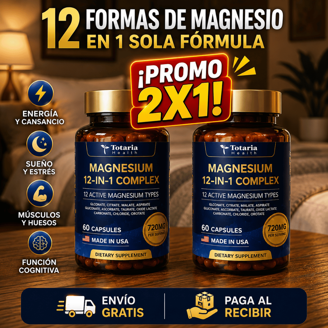 Magnesium 12 En 1 Complex: La Única Fórmula con 12 Formas de Magnesio en Una Sola Cápsula
