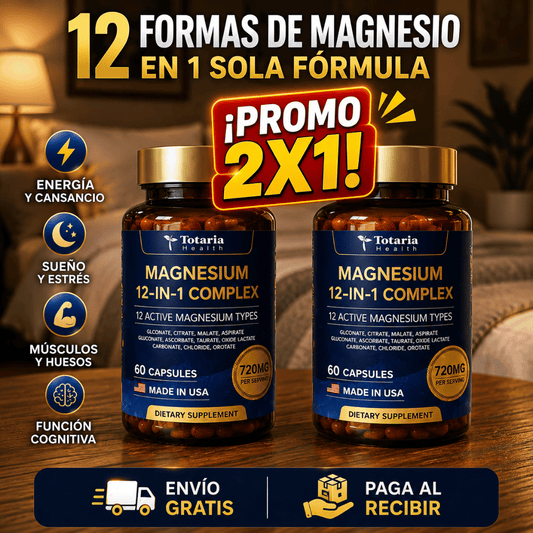 Magnesium 12 En 1 Complex: La Única Fórmula con 12 Formas de Magnesio en Una Sola Cápsula