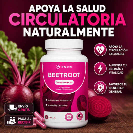 Rosabella™ Beetroot 60 Cápsulas - Energía Natural para Disfrutar Cada Día al Máximo