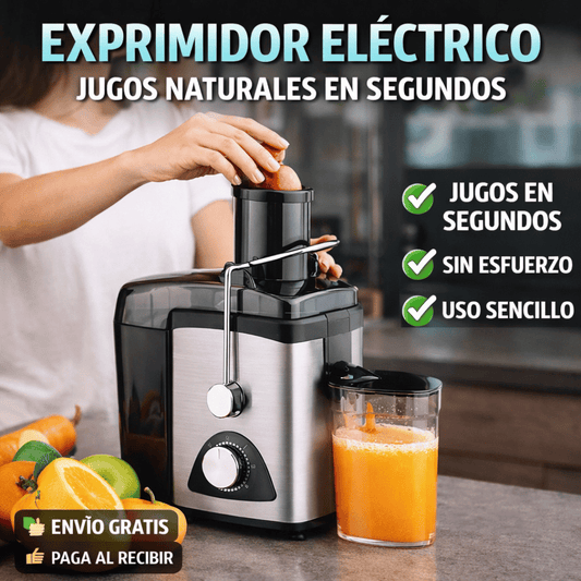 Exprimidor Jugo Eléctrico - Convierte frutas y verduras en jugos al instante