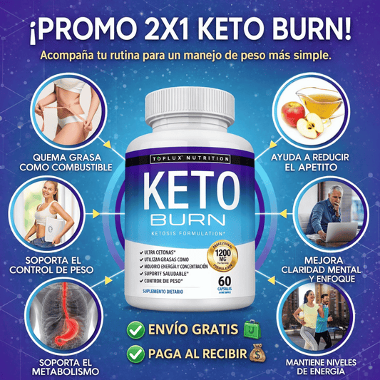 ¡Promo 2x1 Keto Burn 60 Capsulas! - Impulsa hábitos que favorecen tu control de peso diario