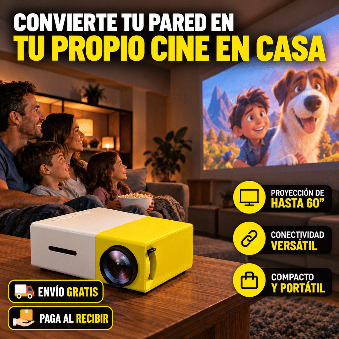 Proyector Led Portatil Full HD - Proyecta tus contenidos favoritos y disfruta una experiencia envolvente