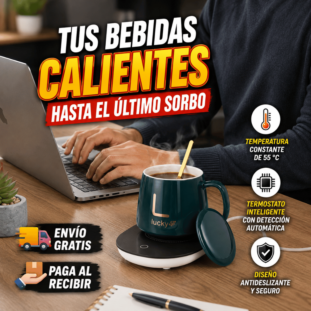 Set Taza De Ceramica Térmica - Tus Bebidas Siempre Calientes en el Escritorio