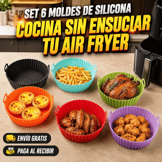 Set 6 Moldes de Silicona para Freidora - Mantén tu freidora limpia después de cada comida