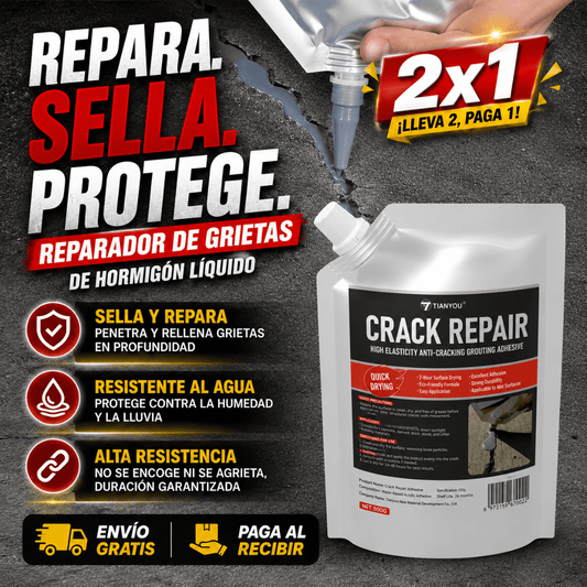¡Promo 2x1 Crack Repair 500g! - Sella grietas al instante y evita filtraciones