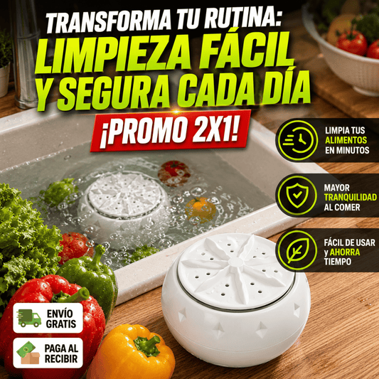 ¡Promo 2x1 Lavadora Portátil de Frutas y Verduras! - Frutas y verduras limpias en minutos, sin químicos