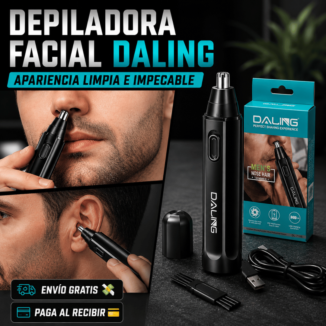 Depiladora Nariz Y Orejas Recargable USB Daling - Higiene facial rápida, cómoda y totalmente segura