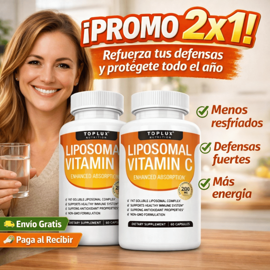 Promo 2x1 Vitamina C Liposomal 60 Cápsulas - Fortalece tus defensas y protege tu bienestar diario