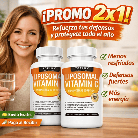 Promo 2x1 Vitamina C Liposomal 60 Cápsulas - Fortalece tus defensas y protege tu bienestar diario
