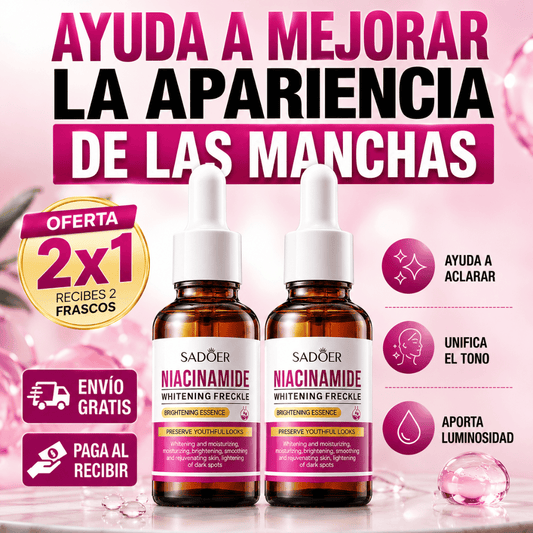 ¡Promo 2x1 Serum Aclarante Niacinamida Sadoer 30ml! - Ayuda a mejorar la apariencia de las manchas visibles del rostro