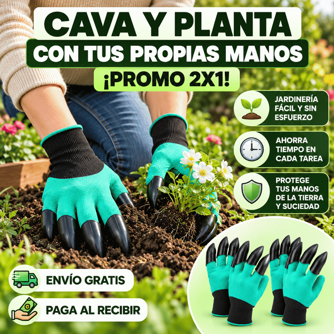 ¡Promo 2x1 Guantes Jardín con Garras Integradas! - Guantes con garras para cavar, plantar y cuidar tu jardín fácilmente
