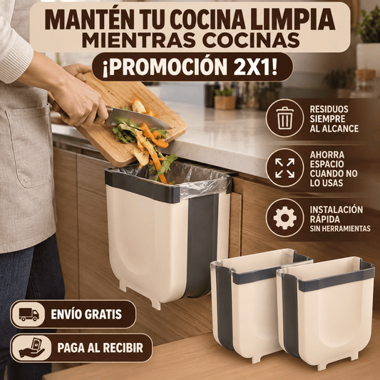 ¡Promo 2x1 Basurero Plegable! - Simplifica el manejo de residuos y mantén tu cocina limpia