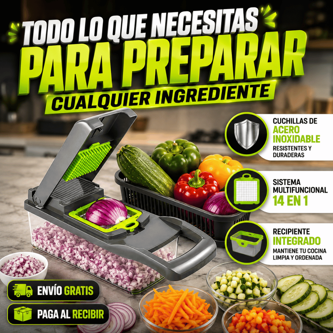 Picador de Verduras Multifuncional - Acelera la preparación de todas tus comidas
