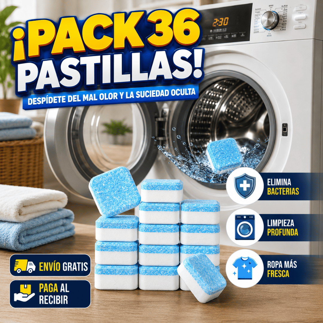 ¡Pack 36 Pastillas Limpia Lavadora! - Mantén tu lavadora limpia y libre de malos olores