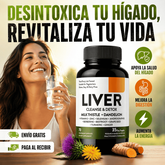 Liver Cleanse & Detox 70 Caps - Ayuda a tu cuerpo a eliminar toxinas y recuperar ligereza