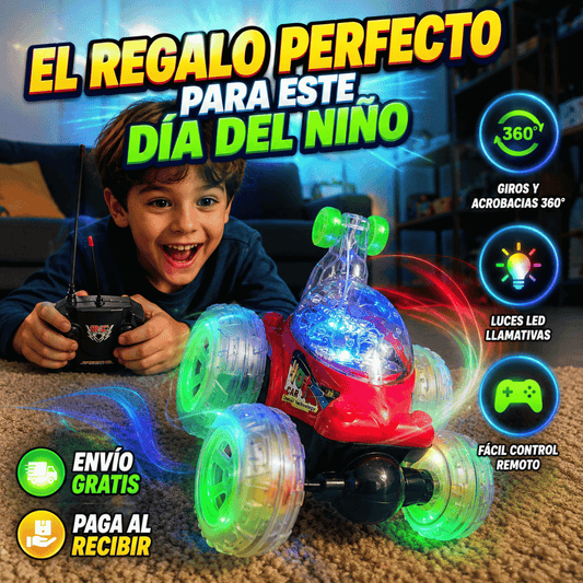 Auto Control Remoto Acrobatico LED - ¡El Regalo Perfecto para el día del niño!