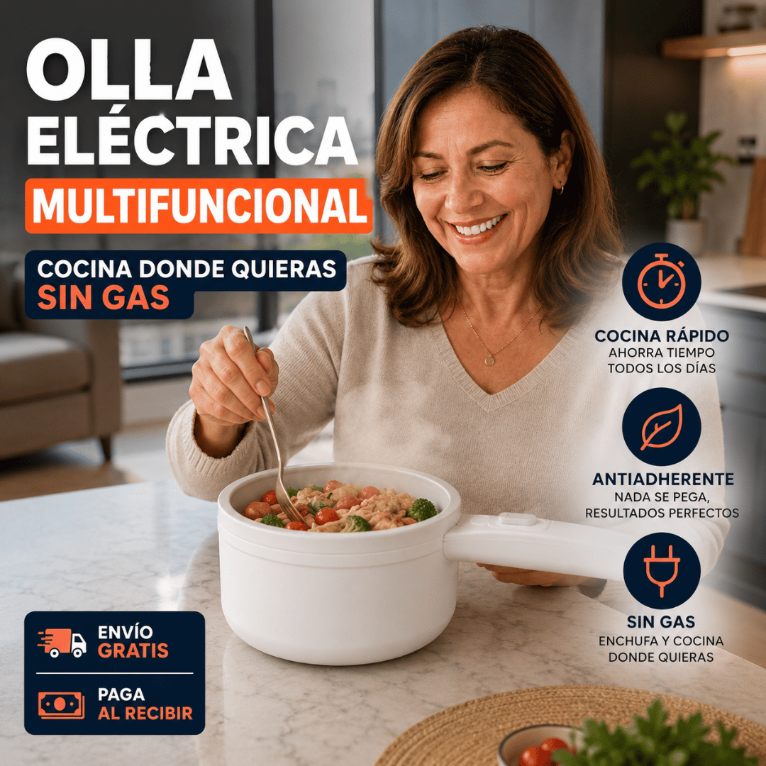 Olla Eléctrica Multifuncional 1,8 L - Lleva tu cocina portátil a donde la necesites