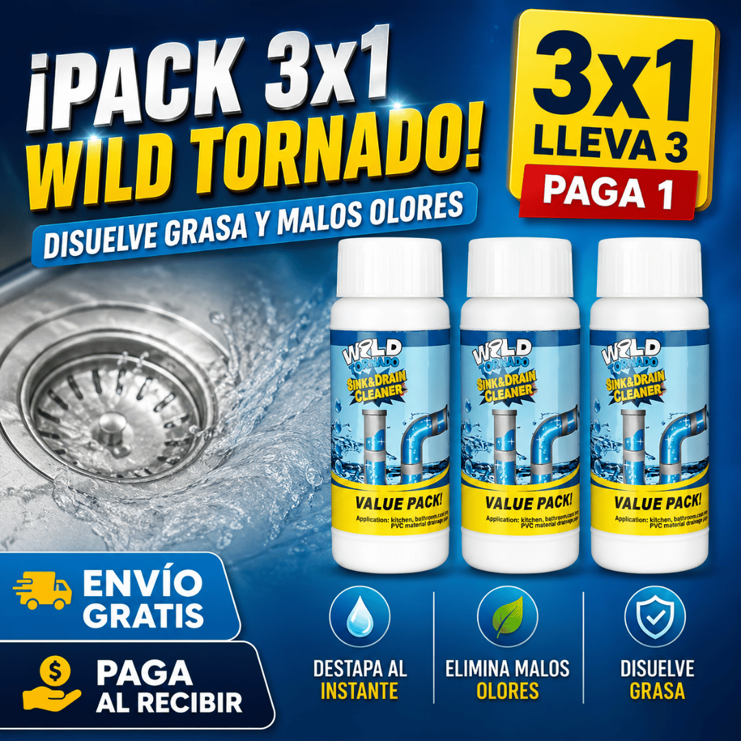 ¡Promo 3x1 Wild Tornado! - Elimina tapones y malos olores en minutos