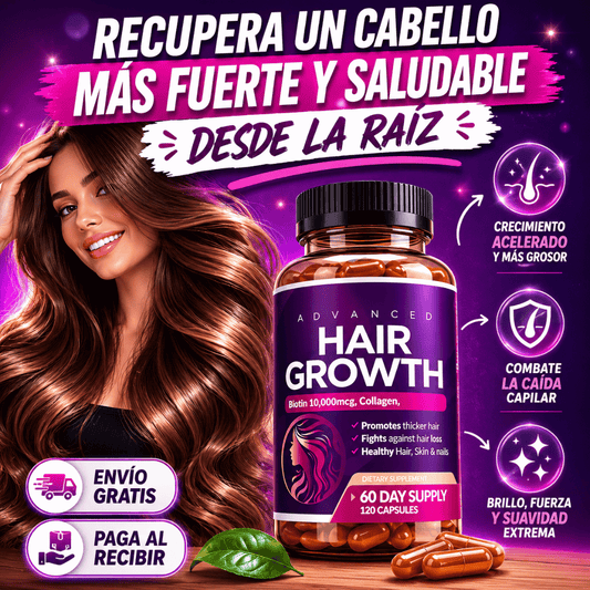 Rainbow Nutrients® Hair Growth 120 Cápsulas - Nutrición avanzada para un cabello más fuerte y resistente