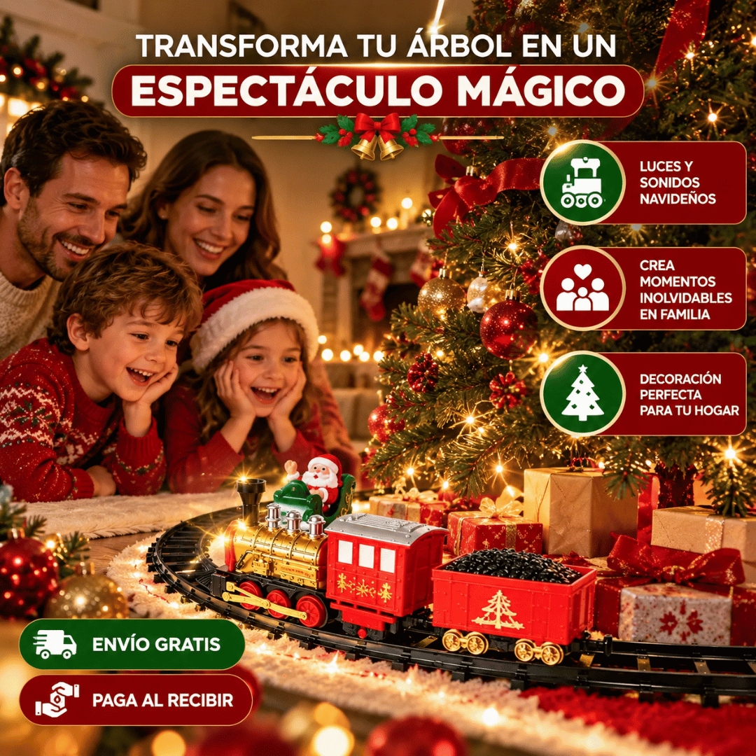 Tren Navideño Musical - Transforma tu árbol de Navidad en un espectáculo mágico