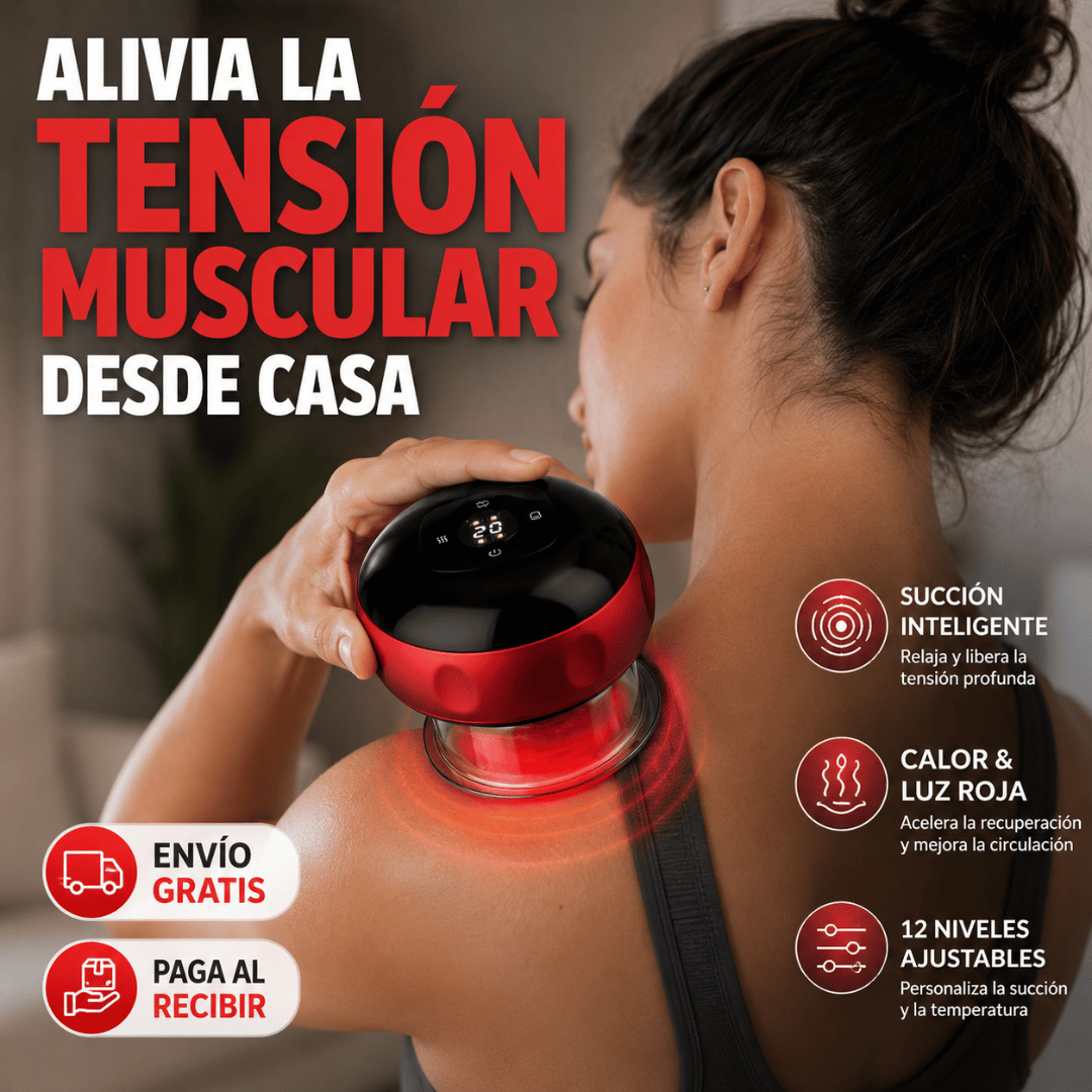 Masajeador Ventosa Terapéutica Eléctrica - Alivia la tensión muscular y relaja tu cuerpo desde casa.
