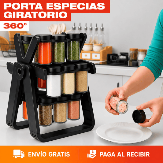 Estante  Giratorio 360 Para Especias - Mantén todas tus especias ordenadas y siempre al alcance