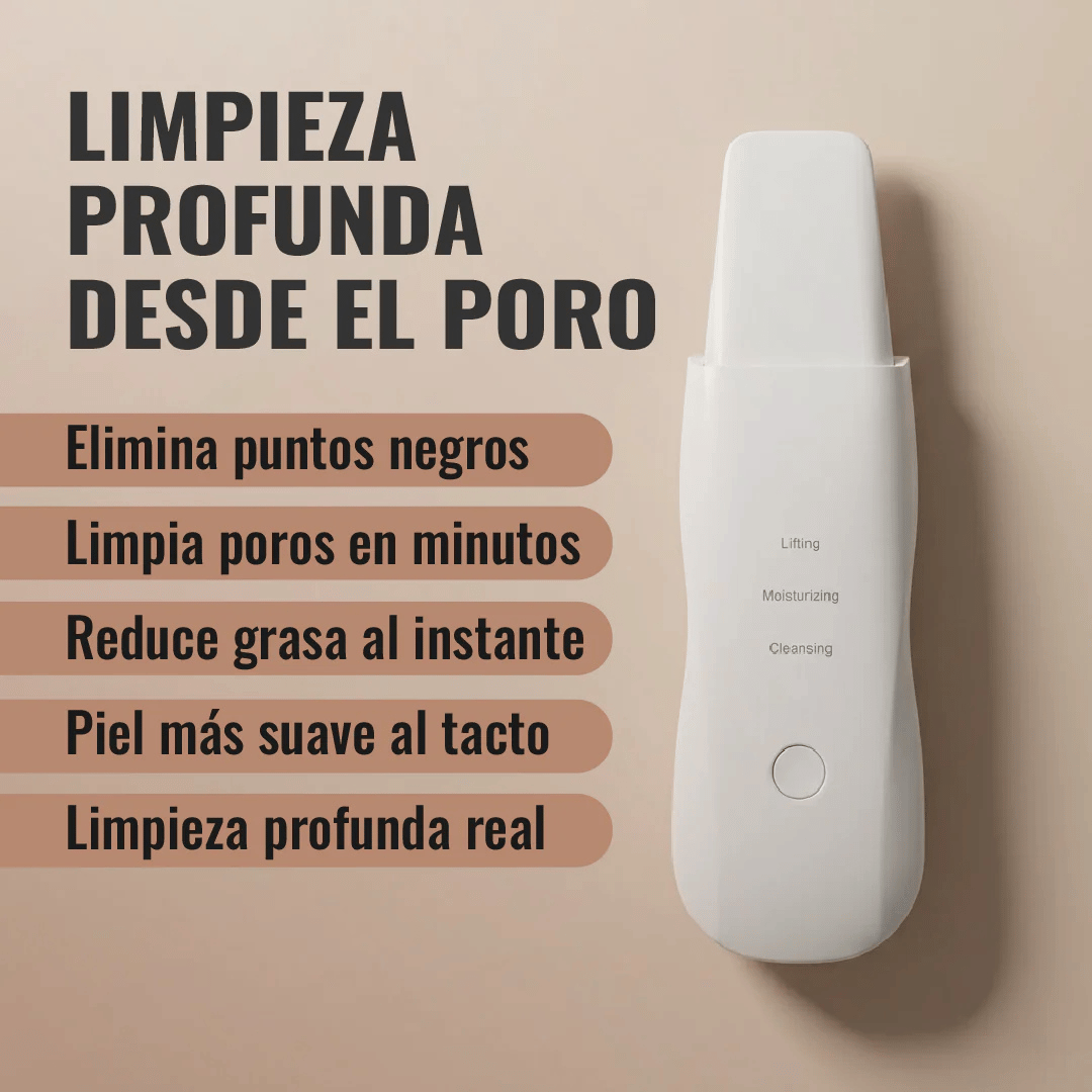 Espátula Facial Ultrasónica - Limpieza facial profunda desde casa de forma práctica