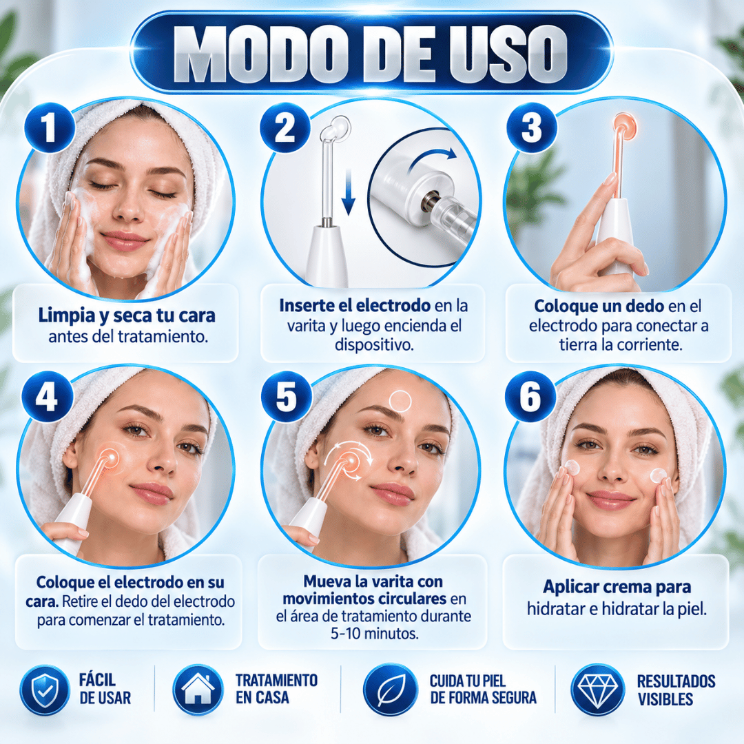 Terapia Facial Alta Frecuencia - Ayuda a reducir imperfecciones y conseguir una piel más radiante