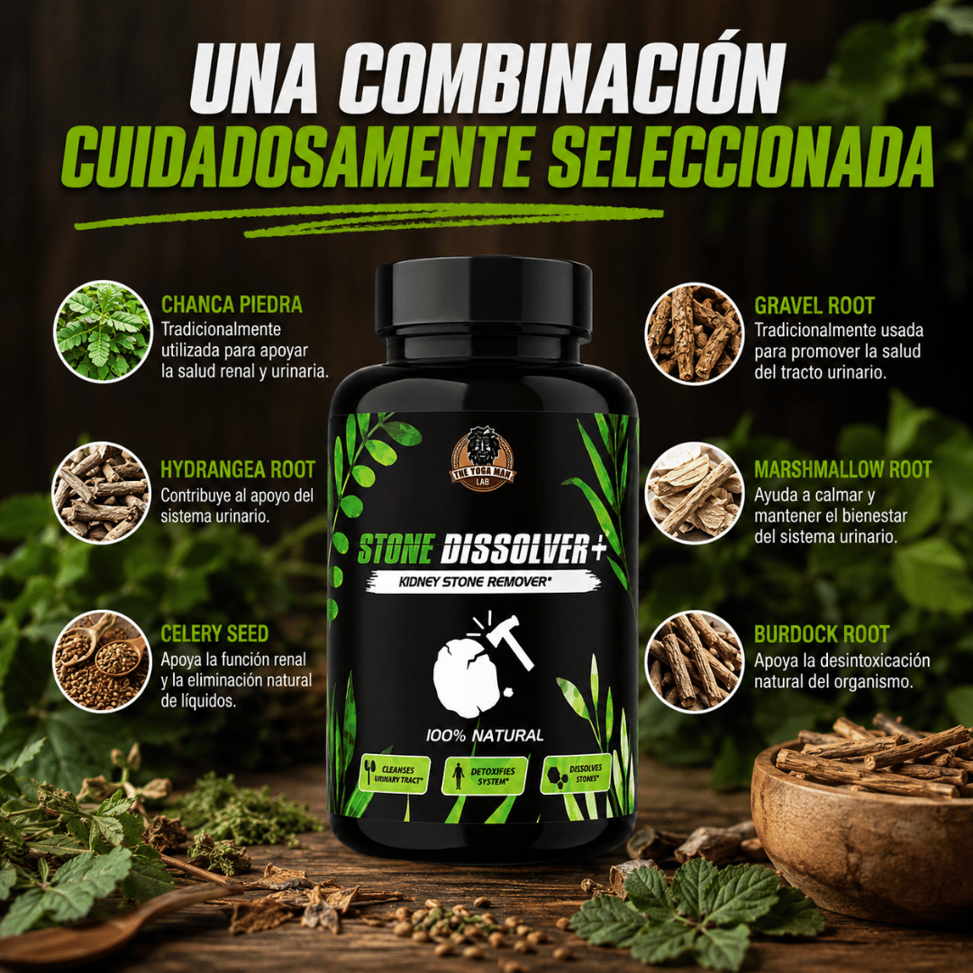 Stone Dissolver 60 Cápsulas - Apoyo diario para prevenir la reaparición de cálculos renales