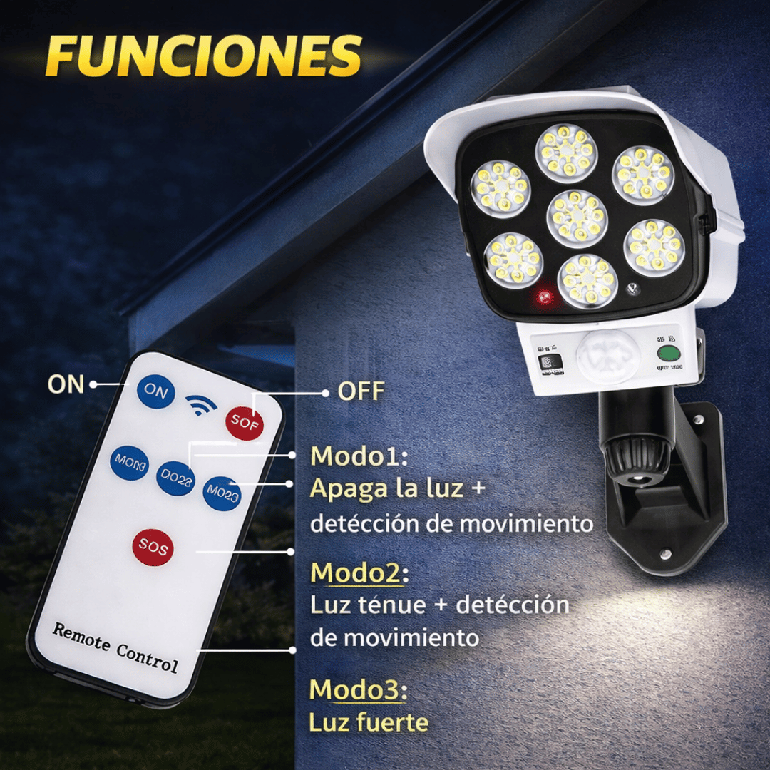 ¡Pack 3x1 Foco Solar! - Iluminación exterior que simula vigilancia y protege tu hogar