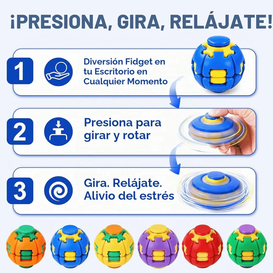 ¡Pack 2 Pelotas Antiestrés Giratoria! - Diversión sensorial para mantener sus manos ocupadas