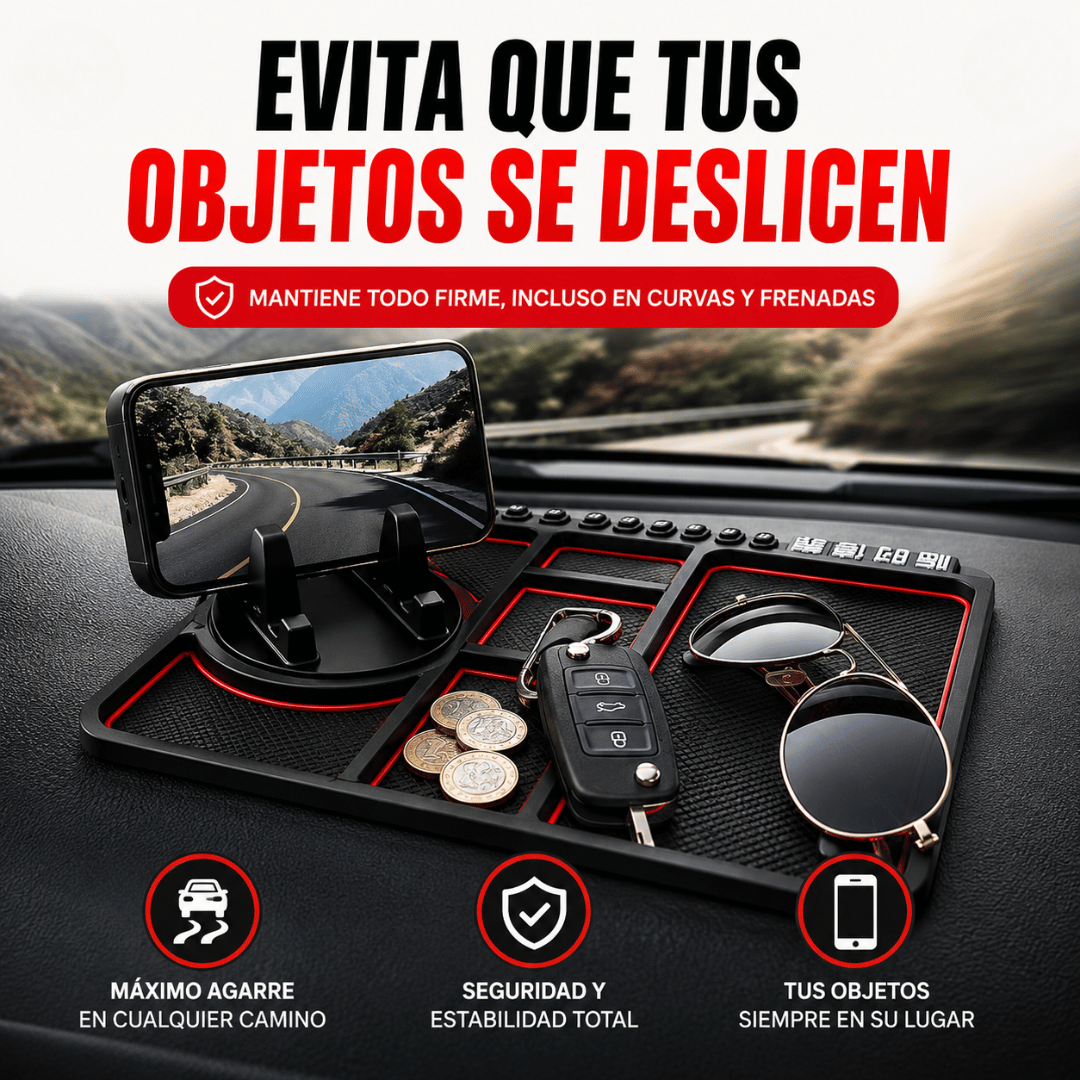 ¡Promo 2x1 Soporte Anti Deslizante Para Auto! - Conserva tu celular y accesorios seguros durante cada trayecto