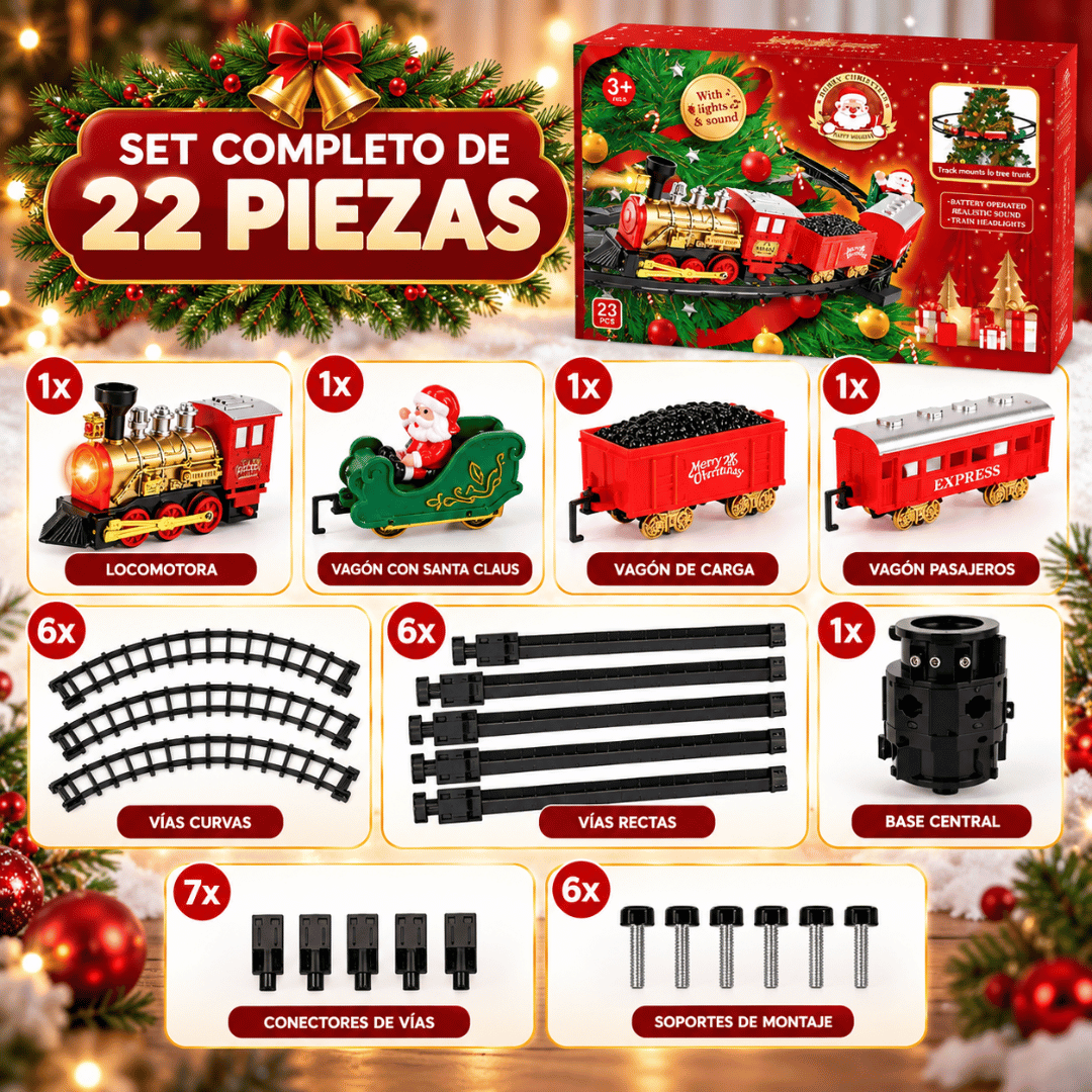 Tren Navideño Musical - Transforma tu árbol de Navidad en un espectáculo mágico
