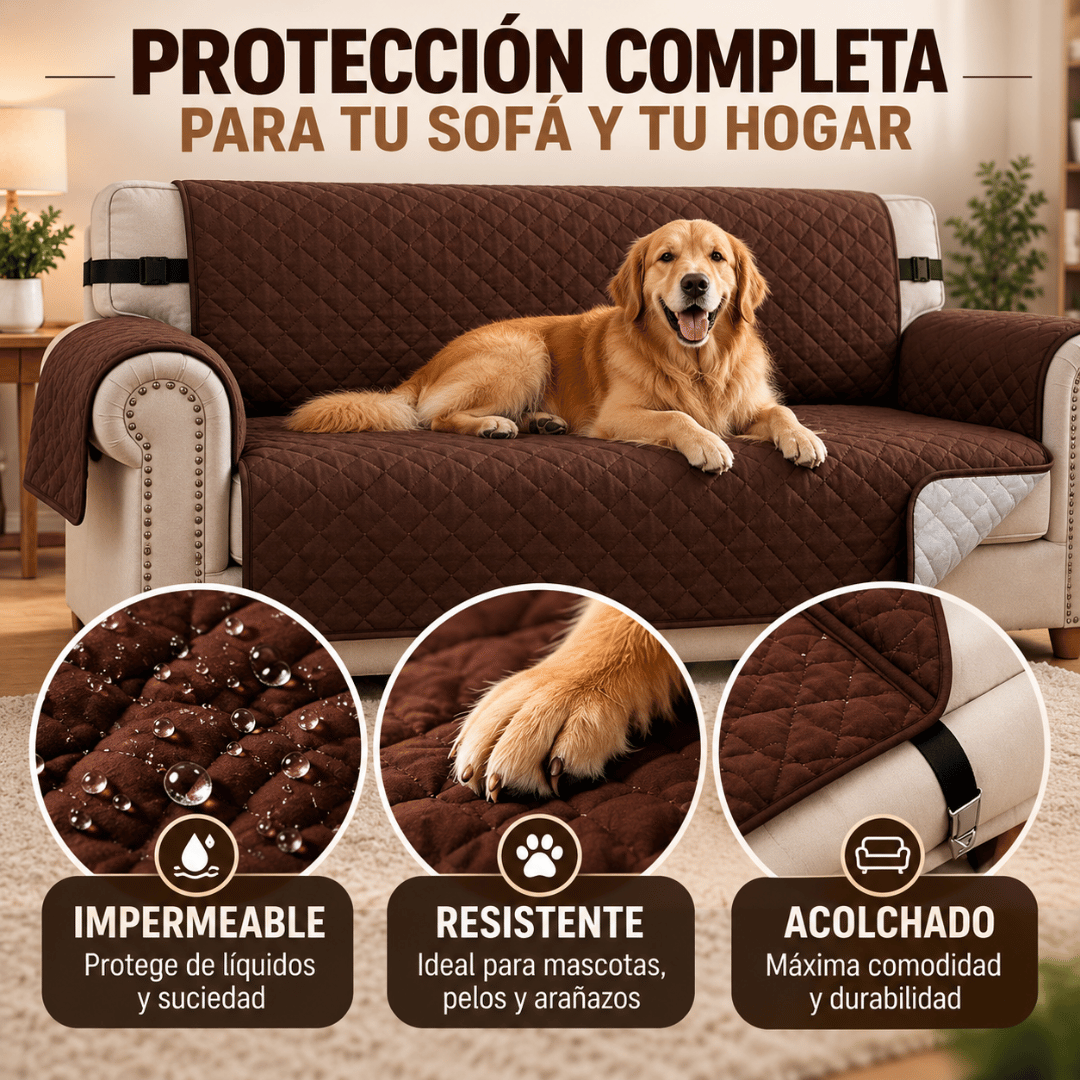 Protector Sofá Acolchado 3 Plazas - Mantén tu sofá limpio y protegido sin invertir en uno nuevo