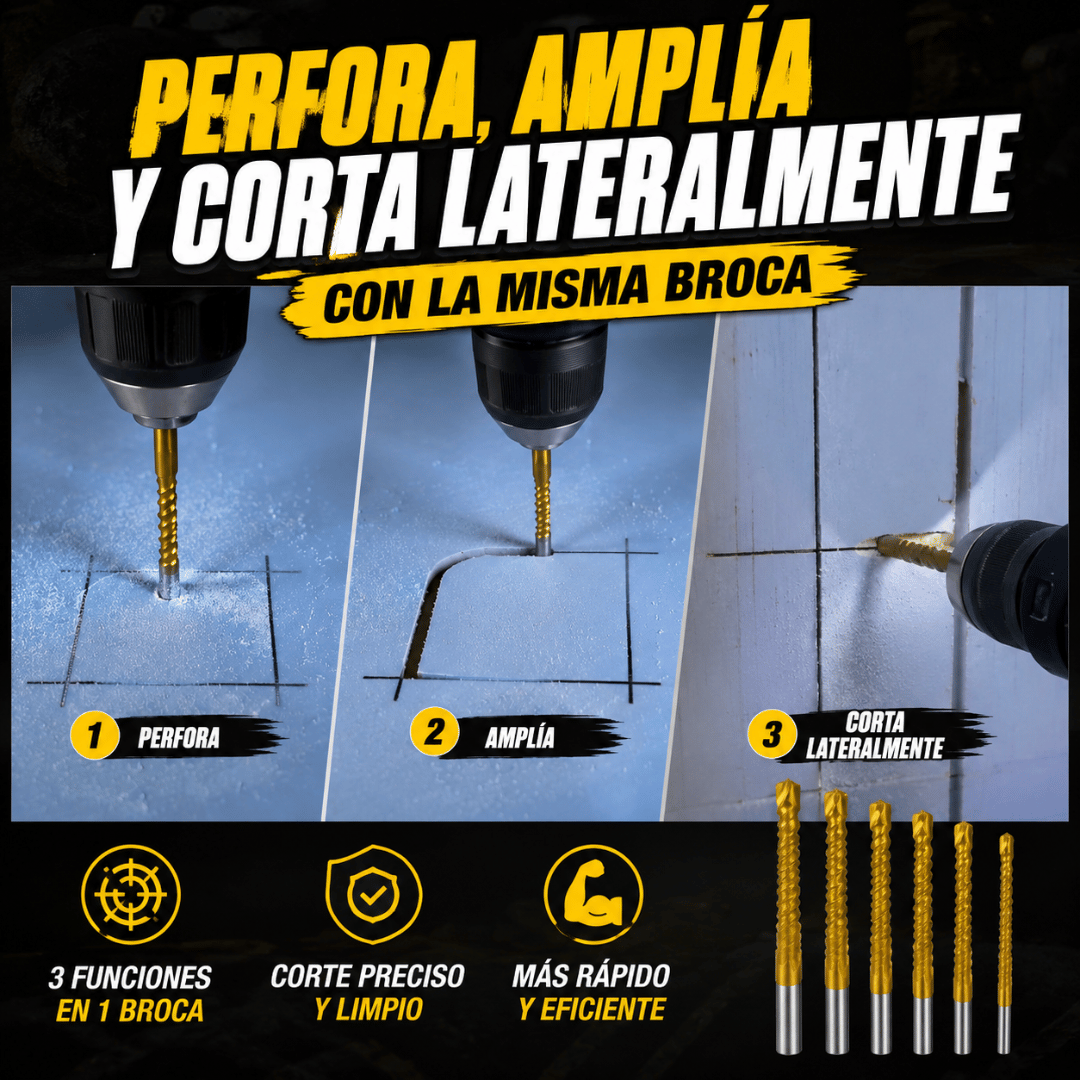 Set 6 Brocas de Sierra Dentada - Perfora y realiza cortes laterales con la misma broca