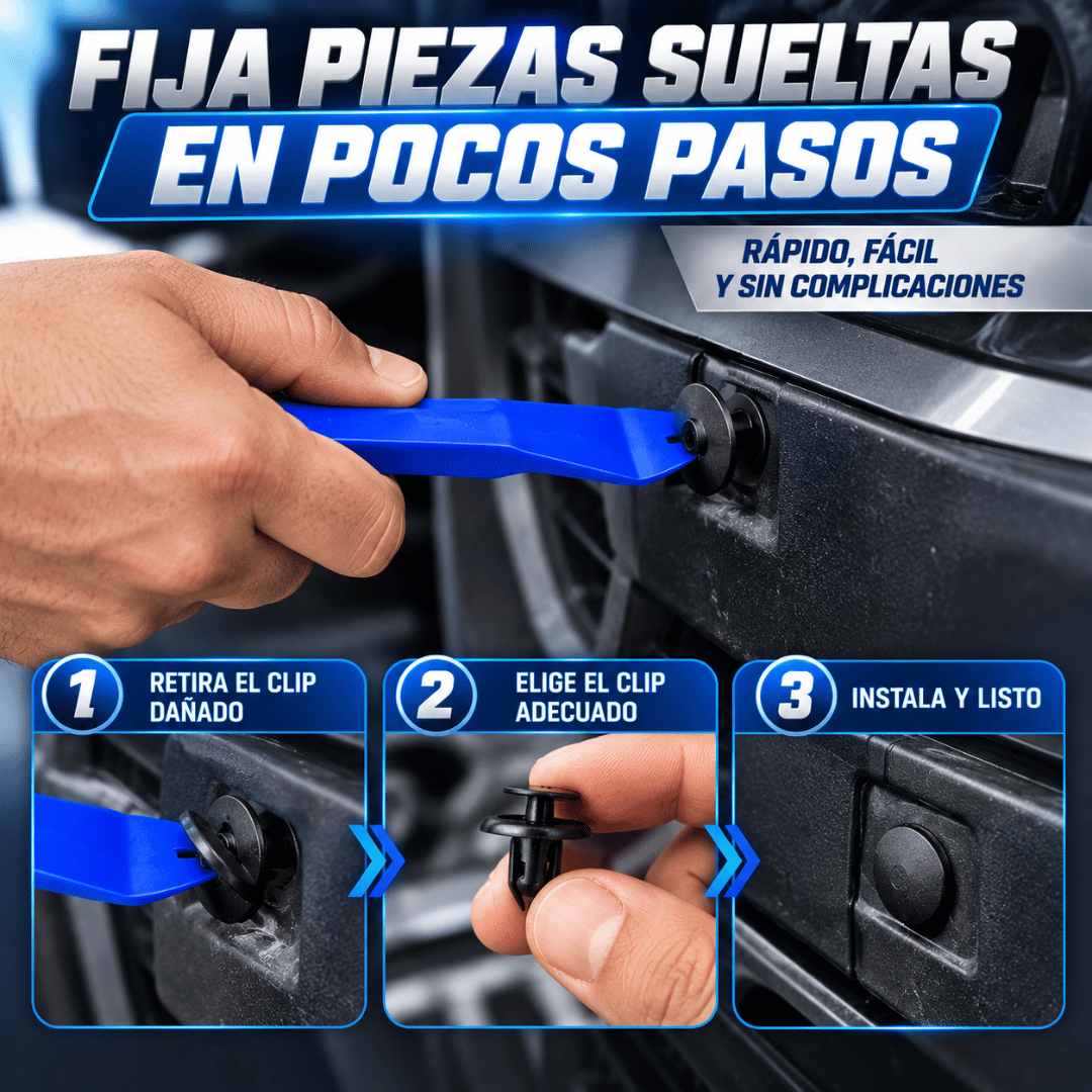 Kit 800 Clips y Sujetadores Para Auto - Soluciona piezas sueltas y renueva las fijaciones de tu auto