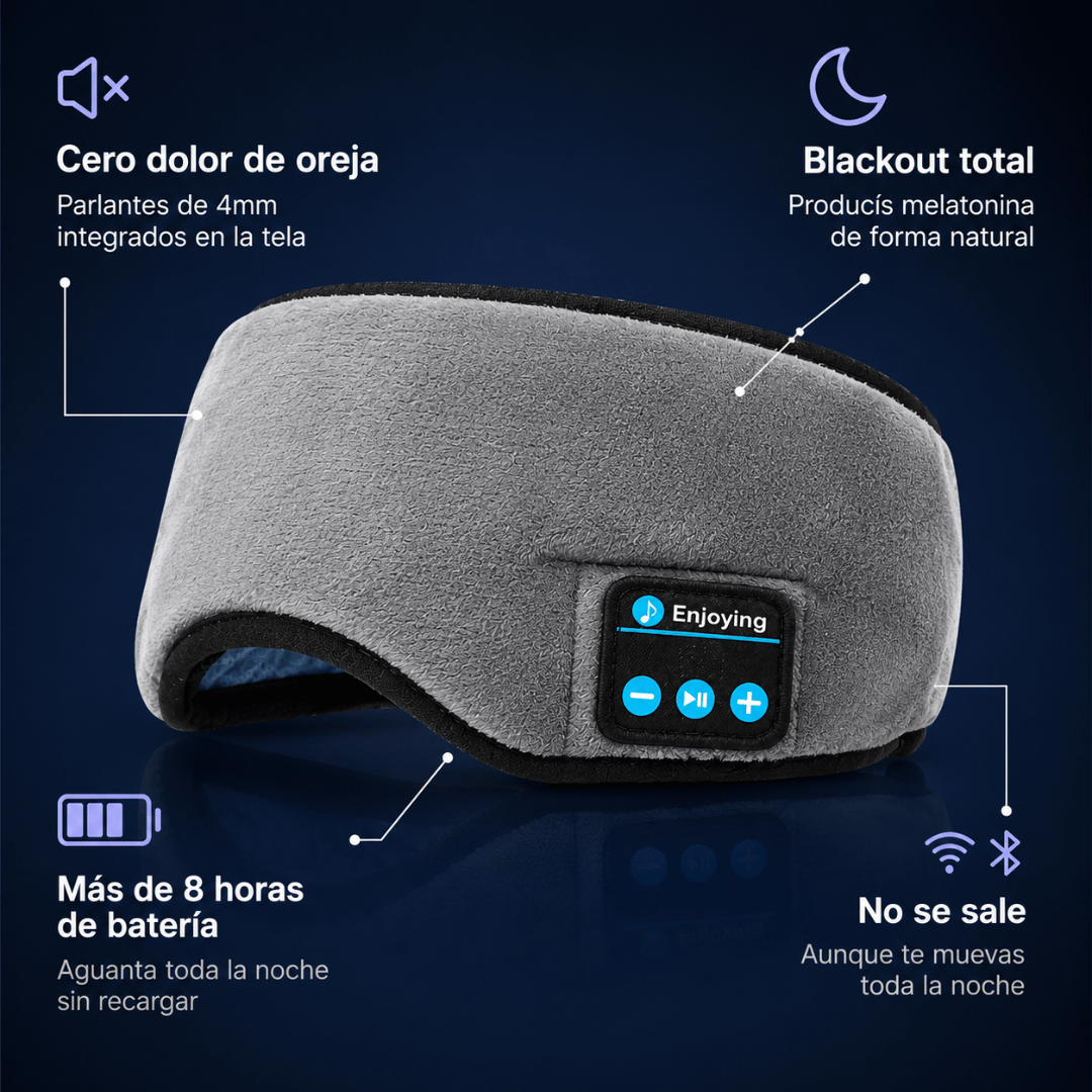 Antifaz Para Dormir con Bluetooth - Relájate y descansa mejor con sonido envolvente