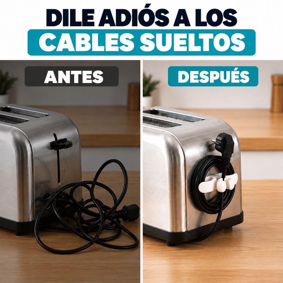 Organizador de Cables Pack 6 Unidades - Mantén los cables recogidos y fuera del alcance de los niños