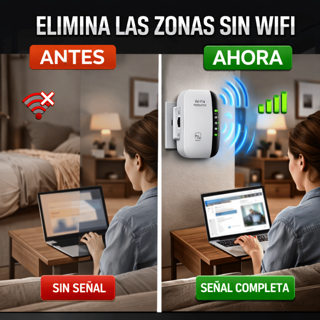 Repetidor de Señal Wi-Fi - Mejora la cobertura en toda tu casa fácilmente