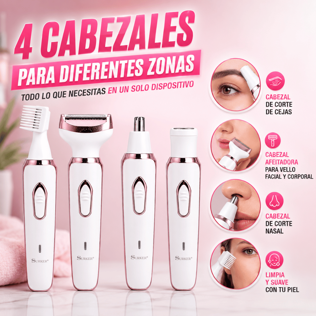 Depiladora Femenina 4 En 1 - Simplifica tu rutina de depilación y cuidado personal