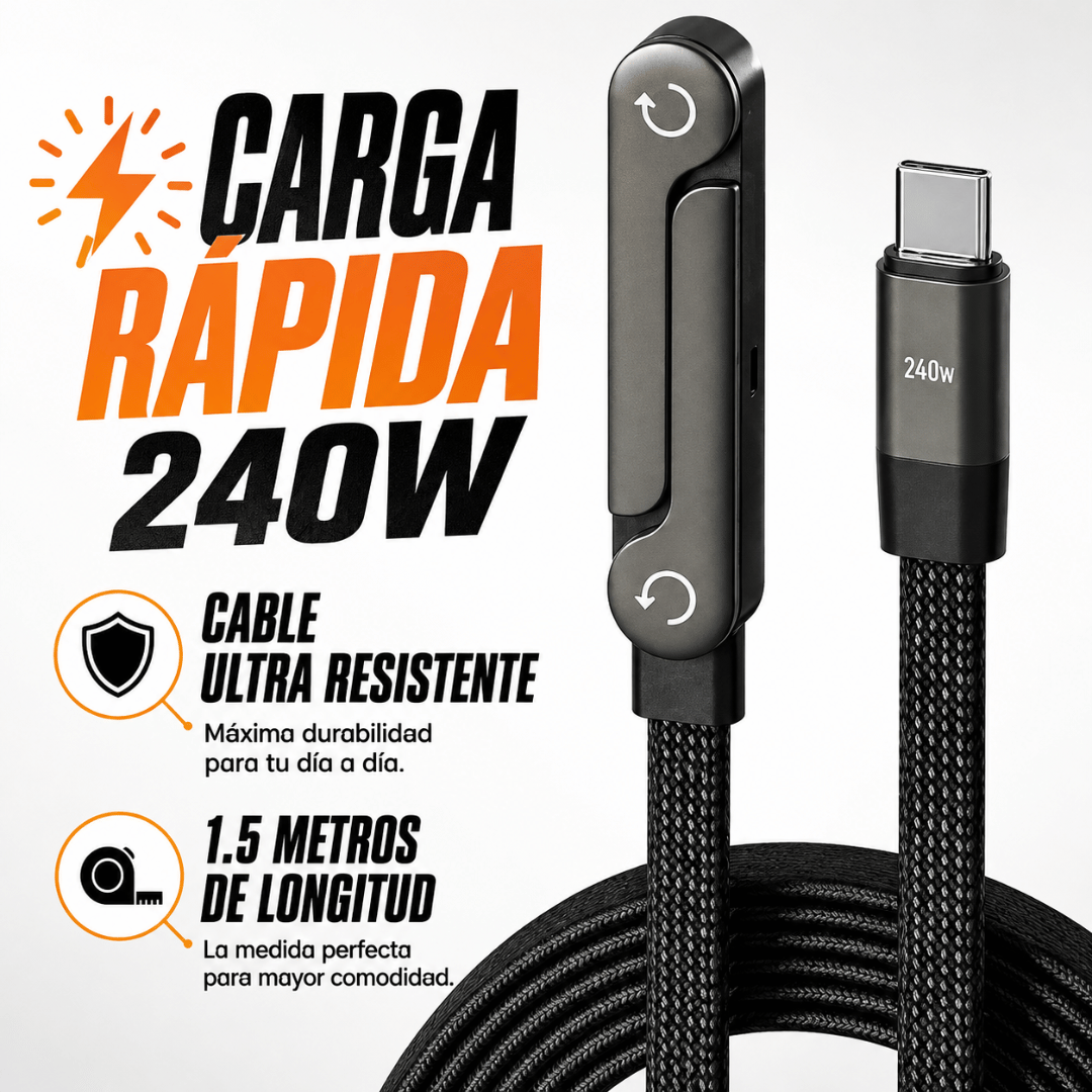 ¡Promo 2x1 Cargador Rápido 240W Con Soporte Integrado! - Carga tu dispositivo mientras lo mantienes cómodamente apoyado