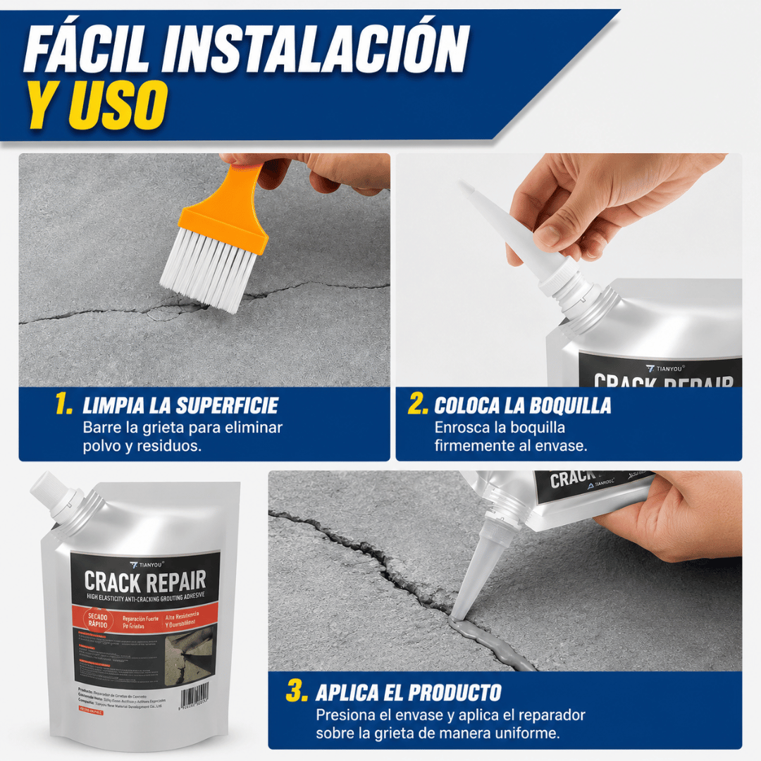 ¡Promo 2x1 Crack Repair 500g! - Sella grietas al instante y evita filtraciones